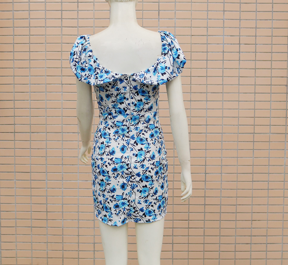 Printed tube top bag hip dress