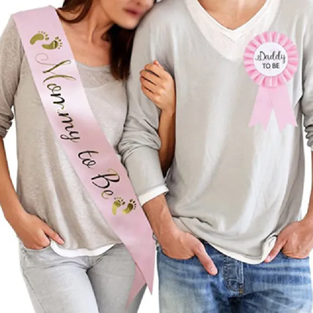 New baby welcome party shoulder strap badge Pink - Shop at LoveMi