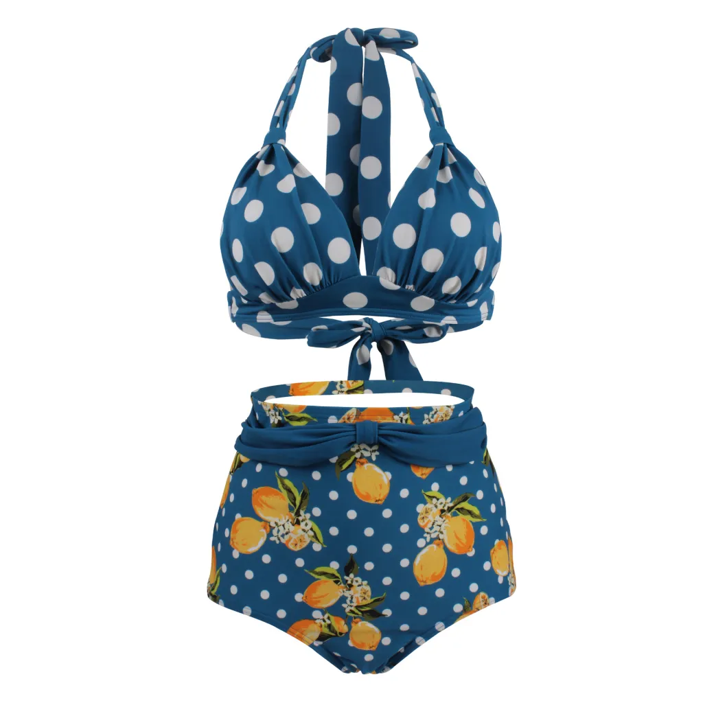 Polka dot high waist swimsuit - 06Swimsuit-3Xl