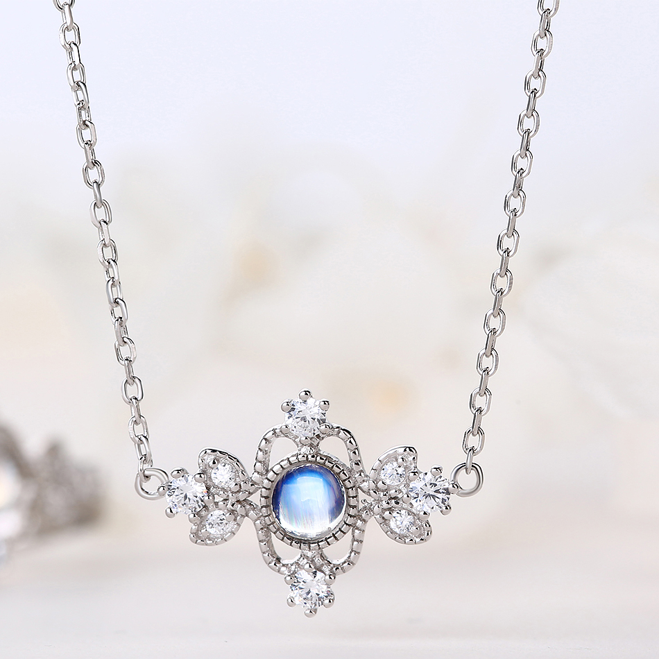Blue Moonstone Korean Necklace