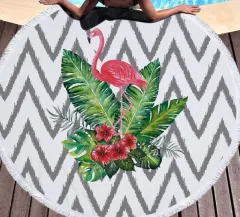 Flamingo round beach towel - 6 Style-150X150Cm - View 1