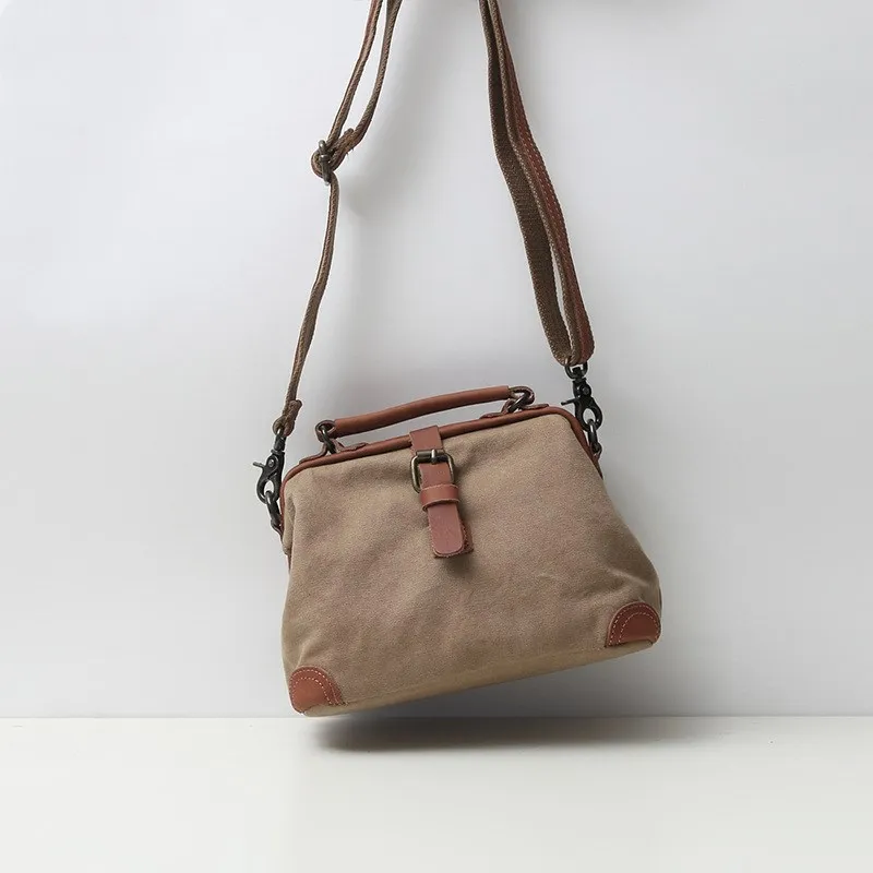 Retro forest women's canvas bag - Khaki