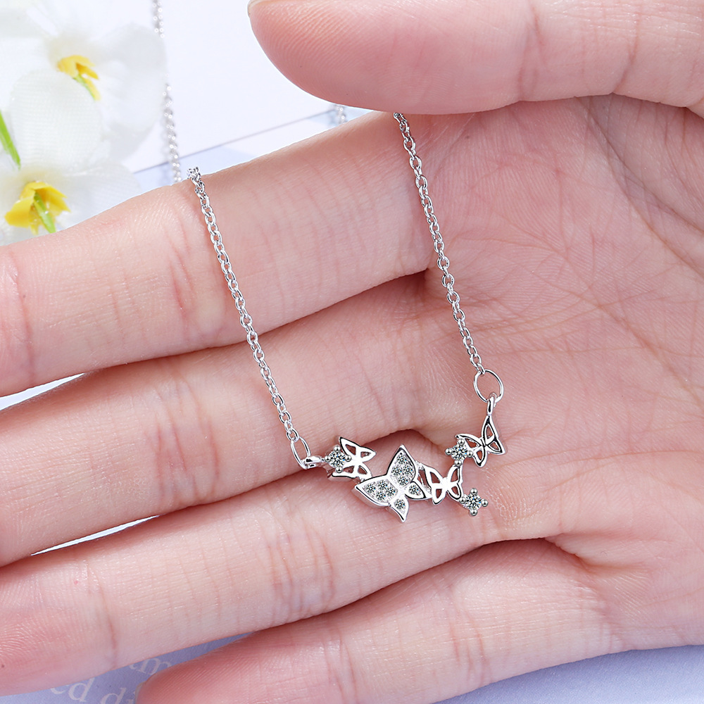 Female butterfly flower necklace