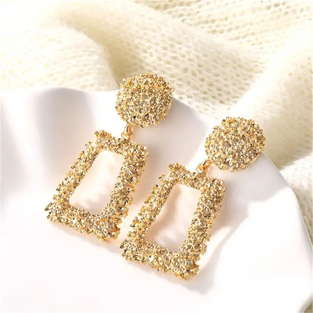 Geometric metal earrings