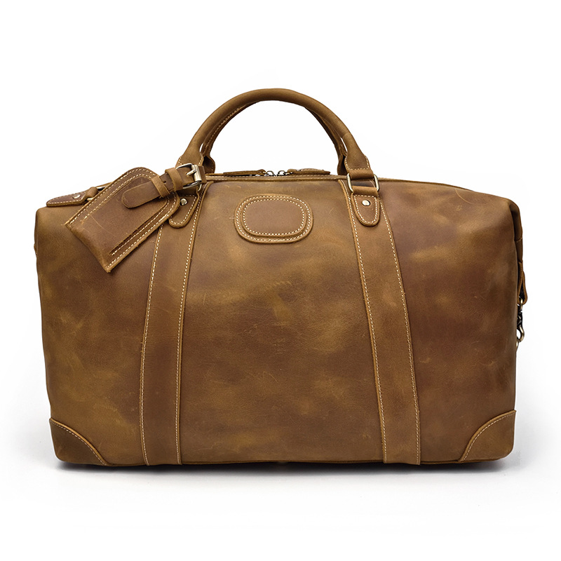 Crazy horse leather large capacity luggage bag
