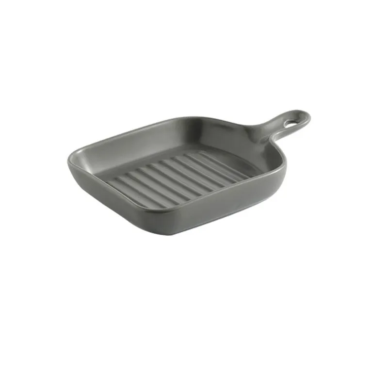 Handle ceramic plate - Gray
