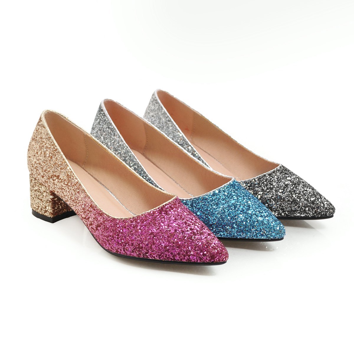 Shallow sequined shoes