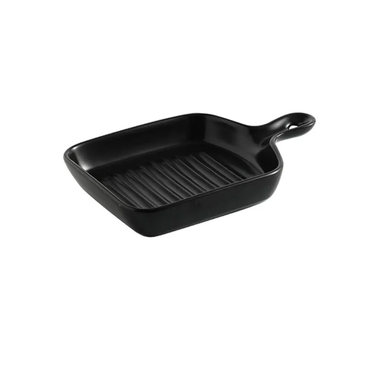 Handle ceramic plate - Black