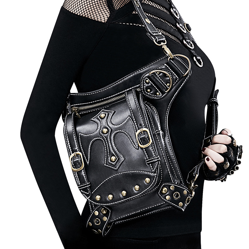 Punk retro waist bag Black - Shop at LoveMi