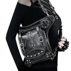 Punk retro waist bag - Black - View 1