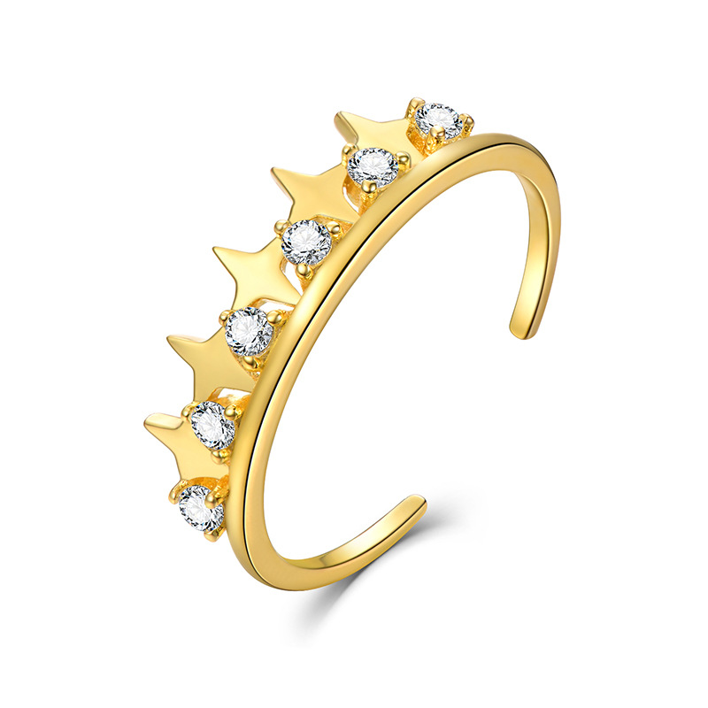 Sterling Silver Zircon Crown Ring