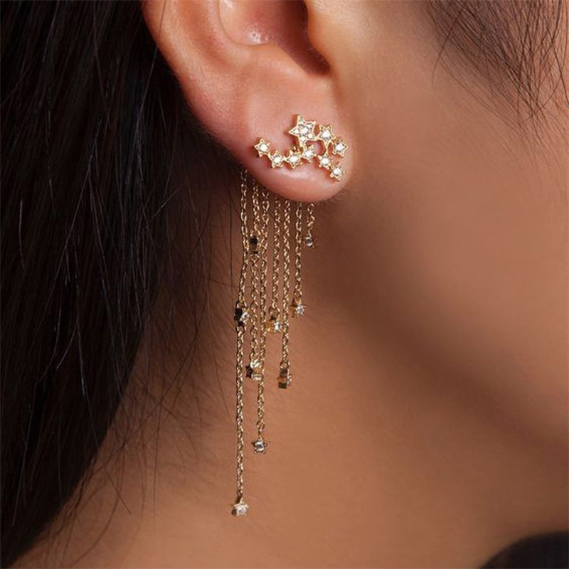 Shining star tassel earrings