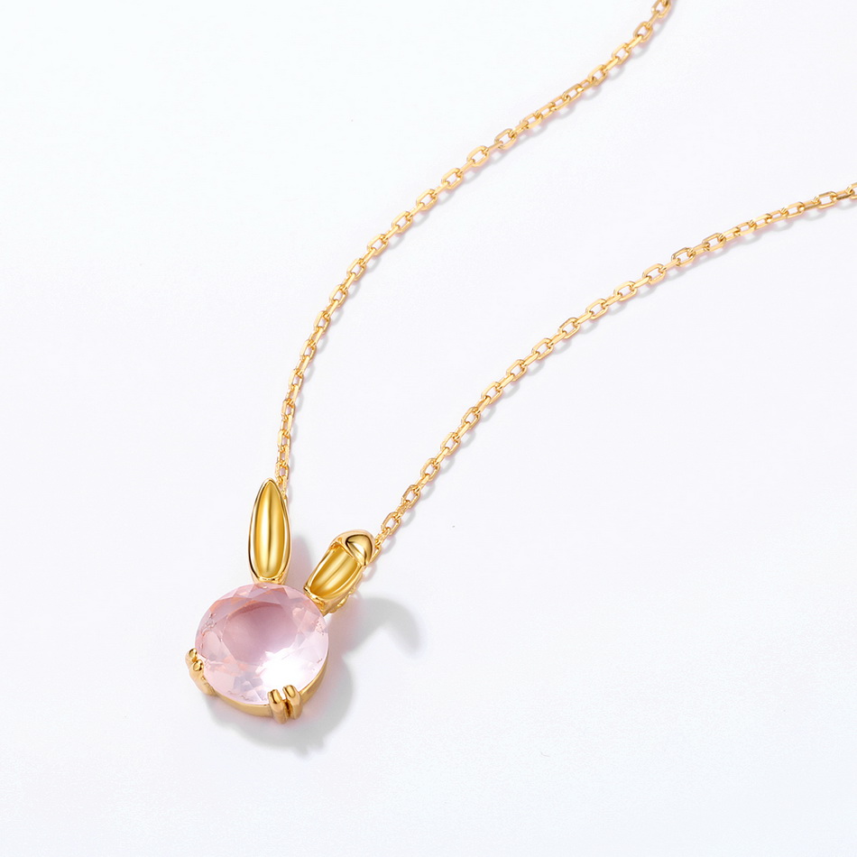 Cute rabbit sterling silver necklace