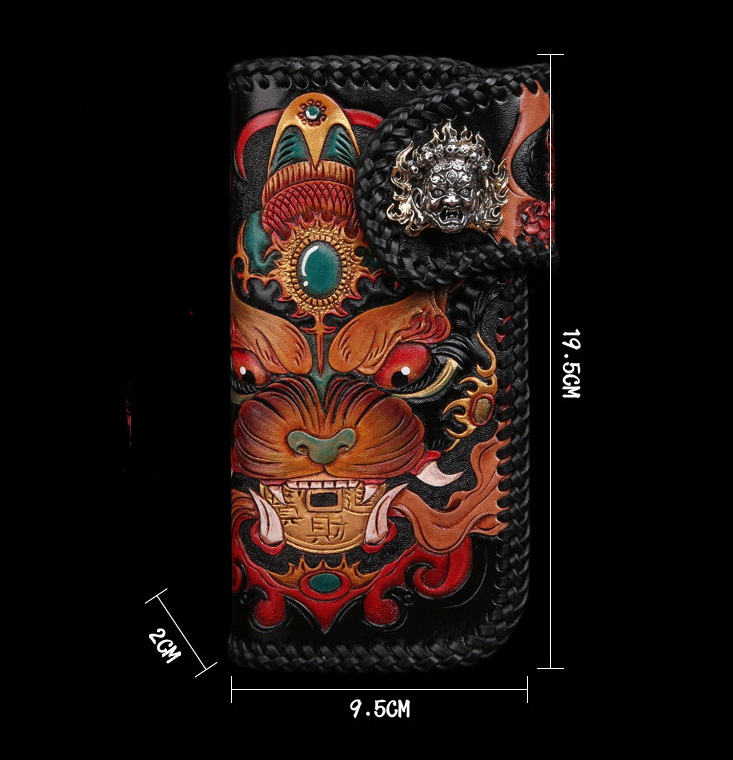 Hand made leather carving Wallet