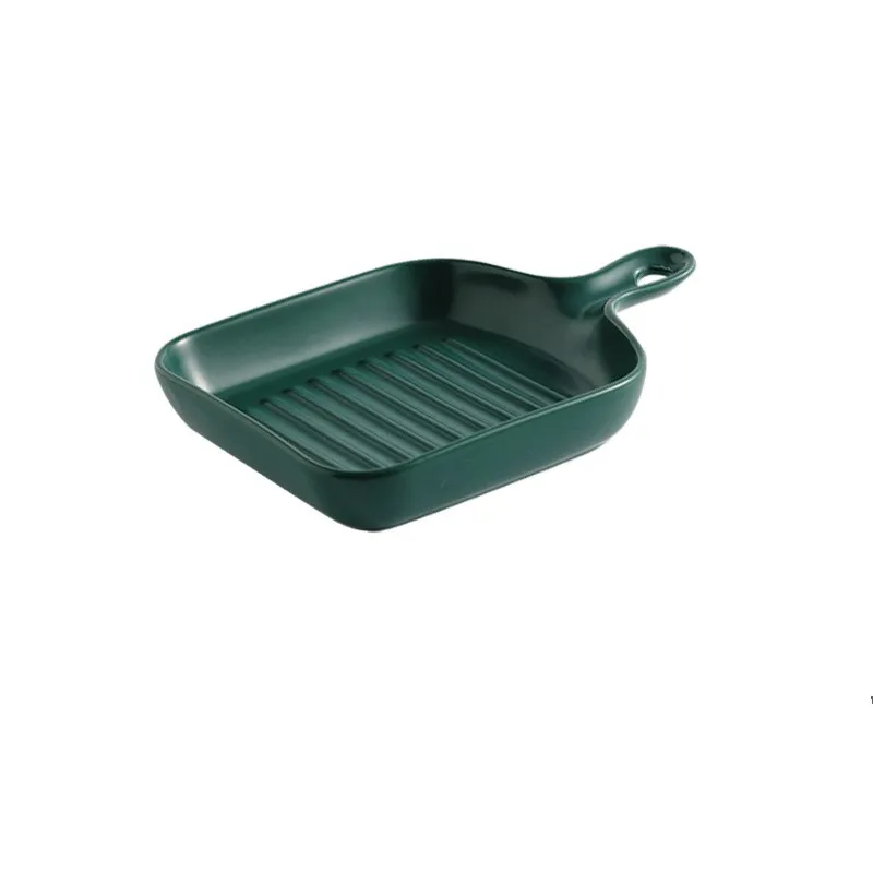 Handle ceramic plate - Dark Green