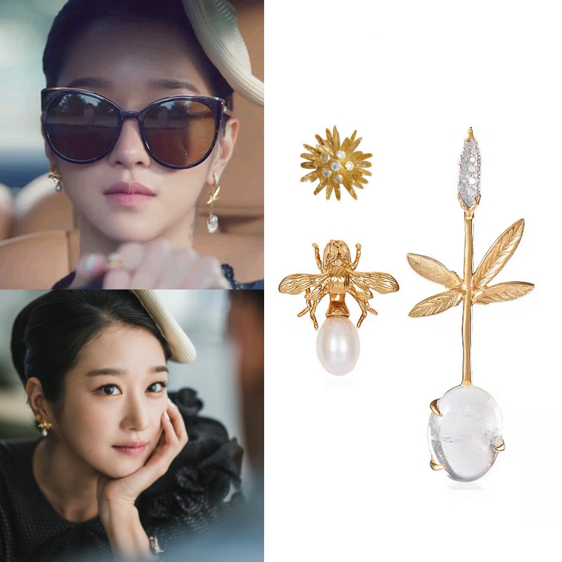 S925 silver needle tassel circle earrings