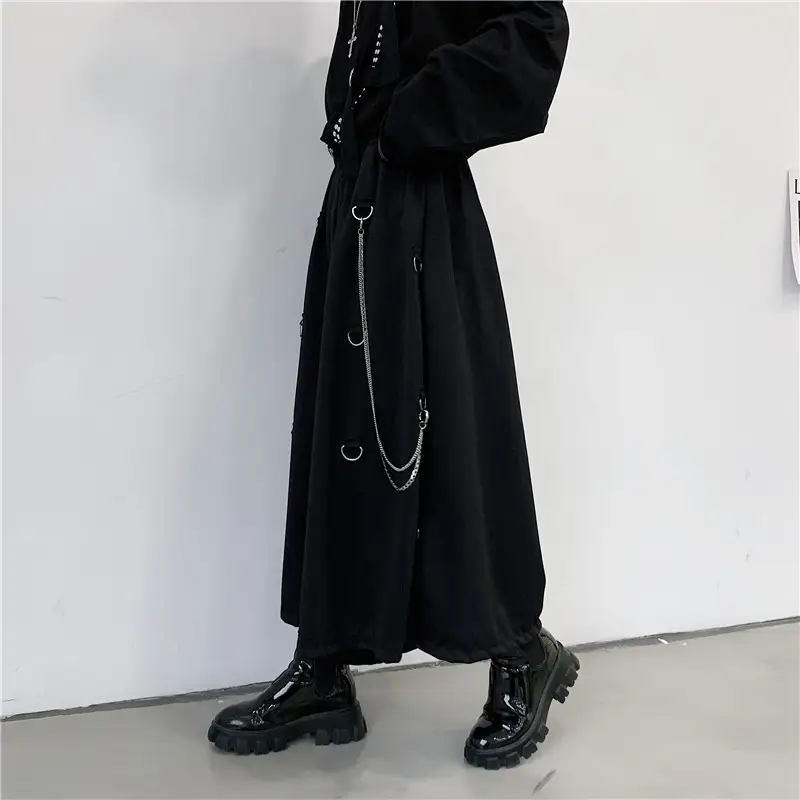 Men's Fashion And Comfort Decorative Metal Chain Casual Pants