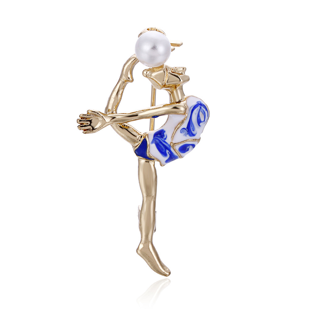 Rhythmic Gymnastics Pearl Brooch Blue - Shop at LoveMi