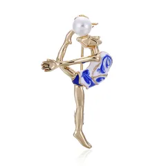 Rhythmic Gymnastics Pearl Brooch - Blue - View 1