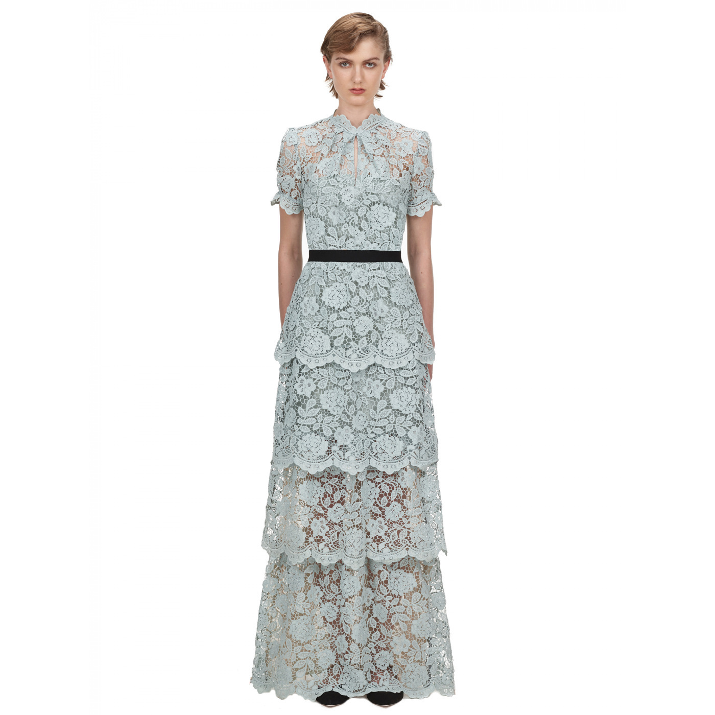 Sexy v-neck white lace dress long skirt