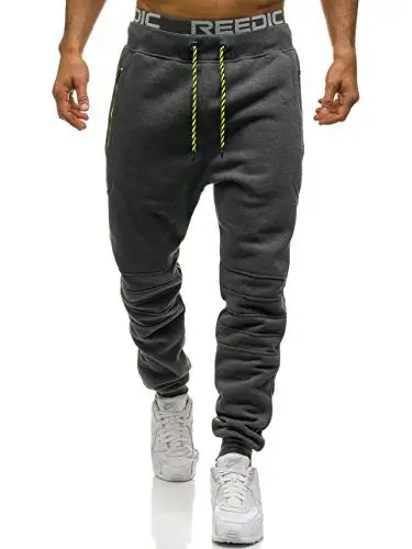 Men's casual pants zipper stitching sports pants