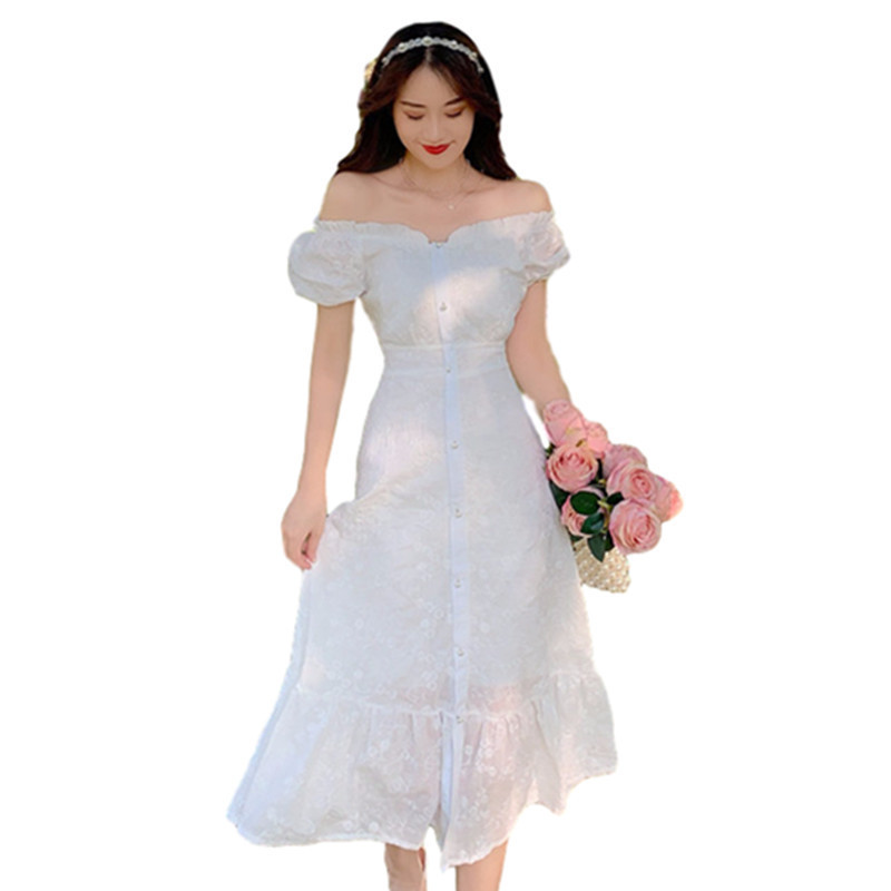 One-shoulder white mermaid skirt