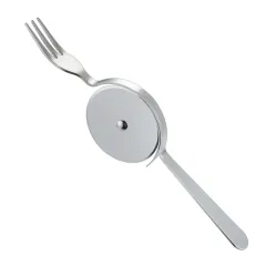 Stainless Steel Cake Cutter with Knife and Fork - Silver - View 1