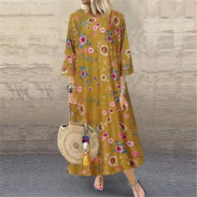 Round neck print dress