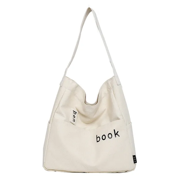 Student school bag Japanese style shopping bag Cream - Shop at LoveMi