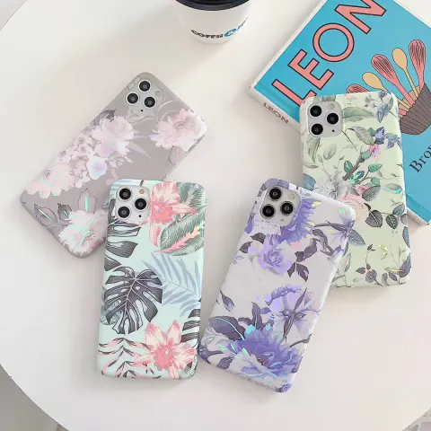 Electroplating Laser Flower Phone Case