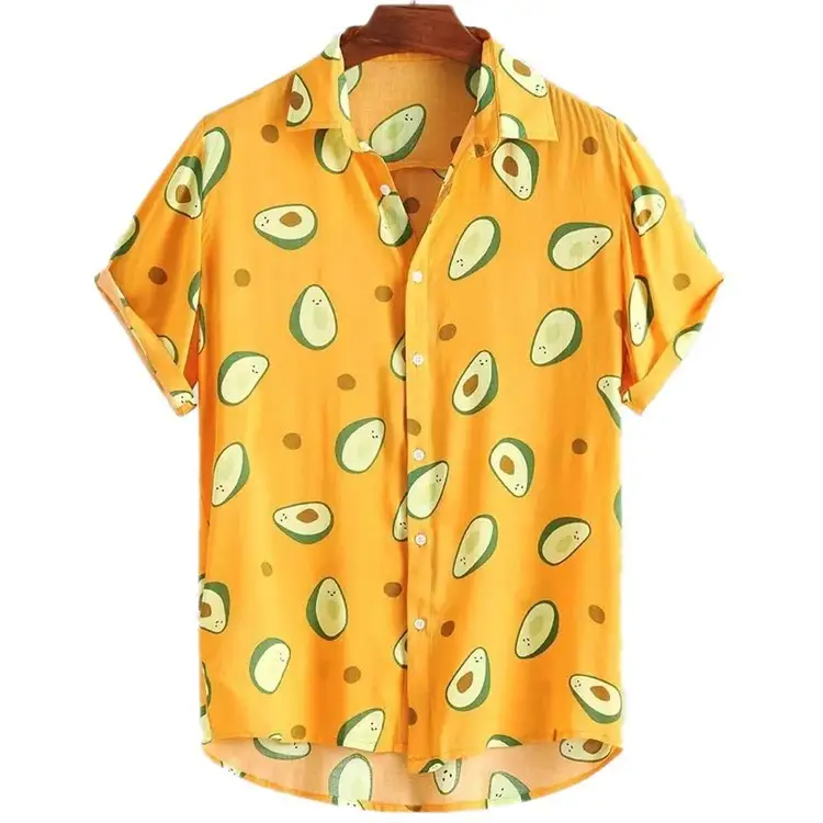 Printed beachwear avocado men's short sleeve