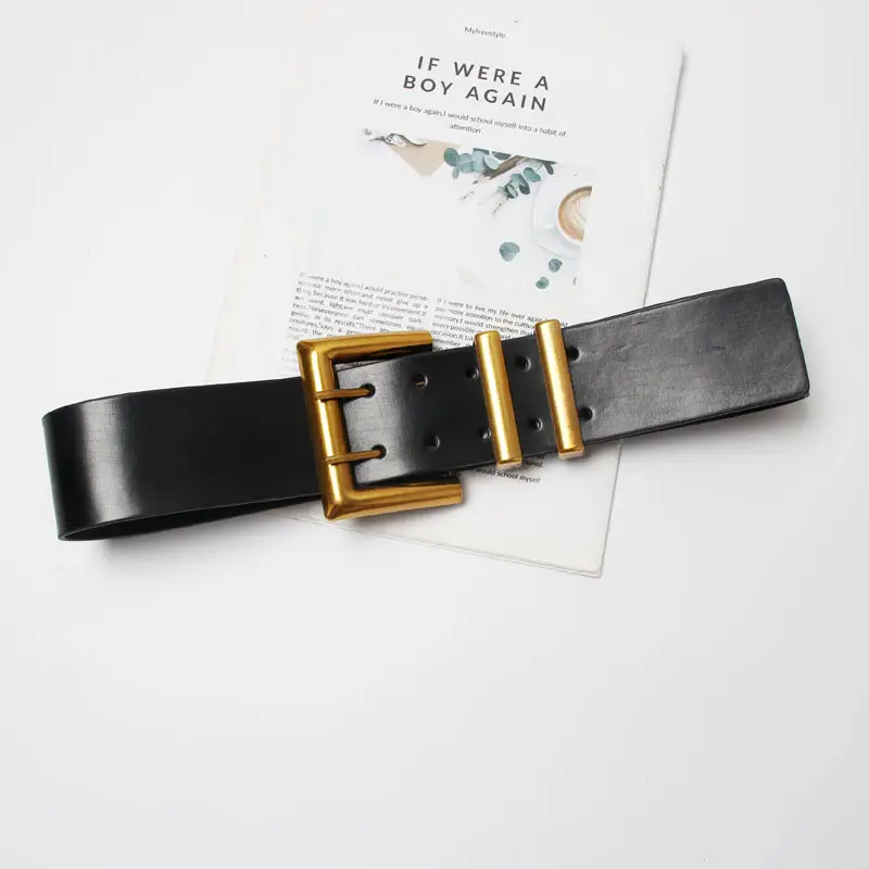 Women's matching skirt leather belt