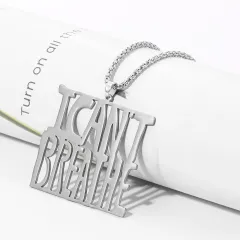 I CAN'T BREATHE English necklace - Xl1504 Silver - View 1