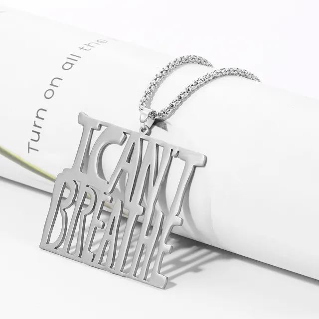I CAN'T BREATHE English necklace Xl1504 Silver - Shop at LoveMi