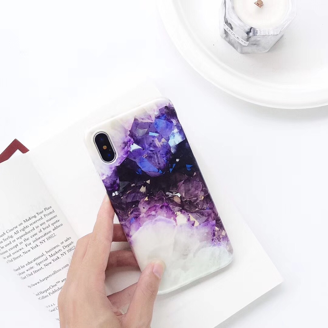Cold wind purple marble pattern phone case - Image 3