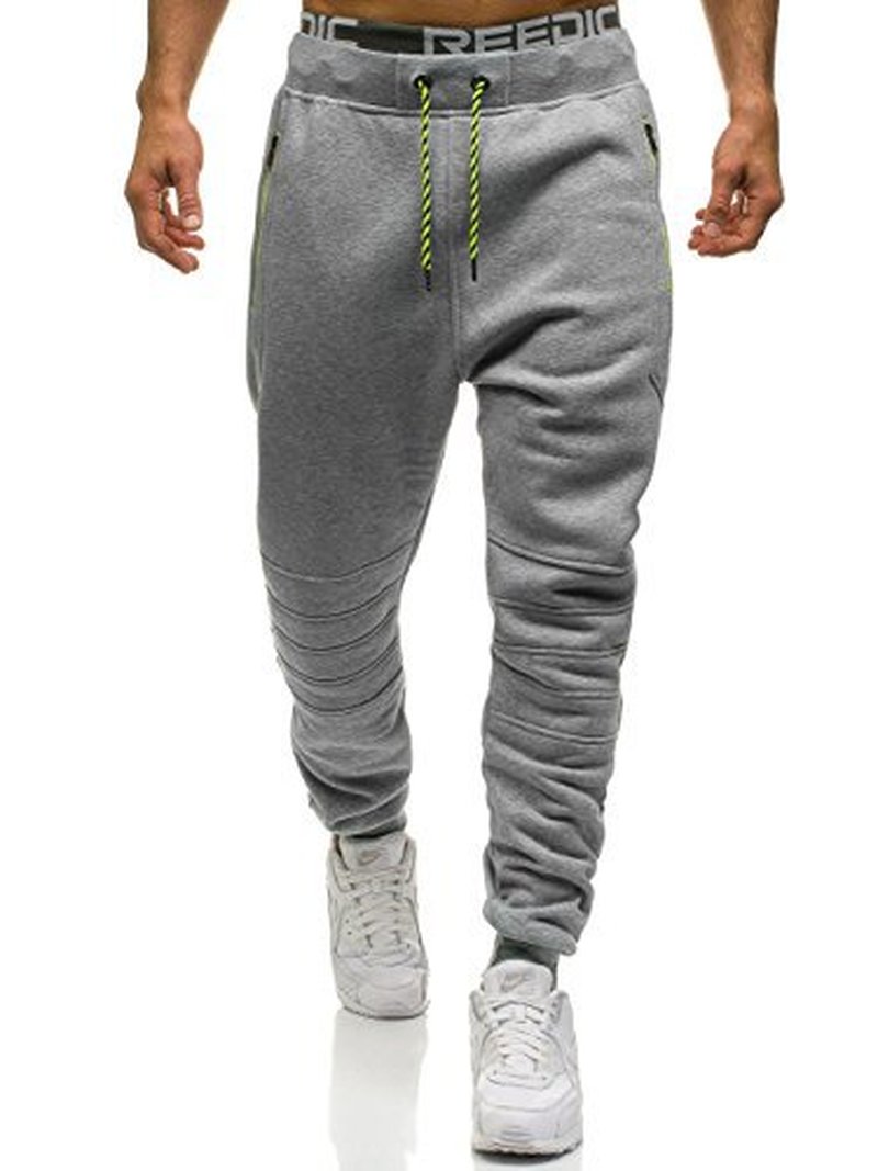 Men's casual pants zipper stitching sports pants