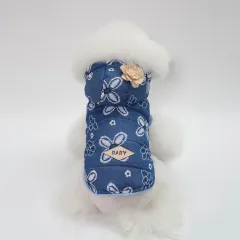 Pet denim jacket - Dark Blue - View 1