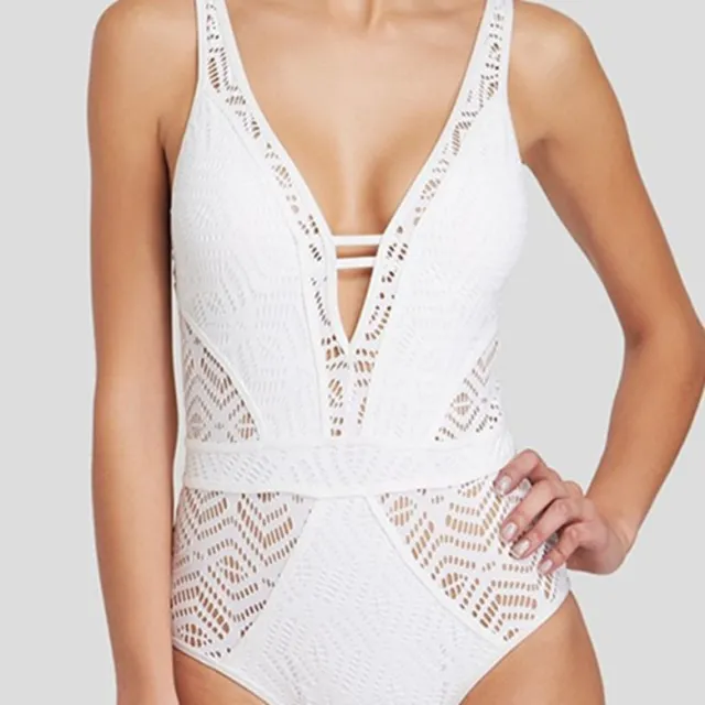 One piece cut out swimsuit White - Shop at LoveMi