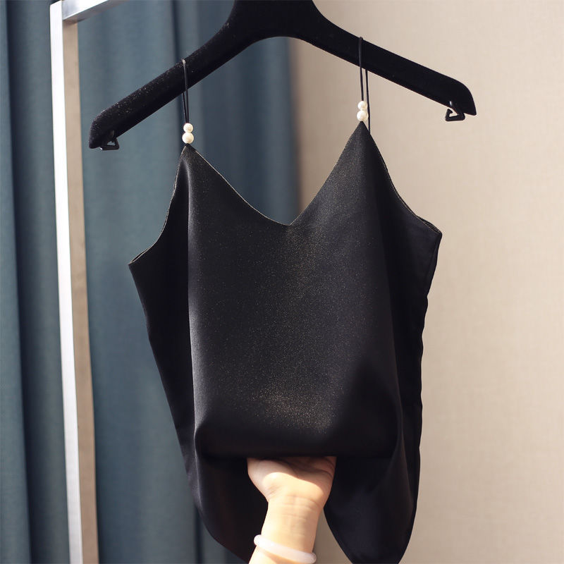 Satin pearl strap vest