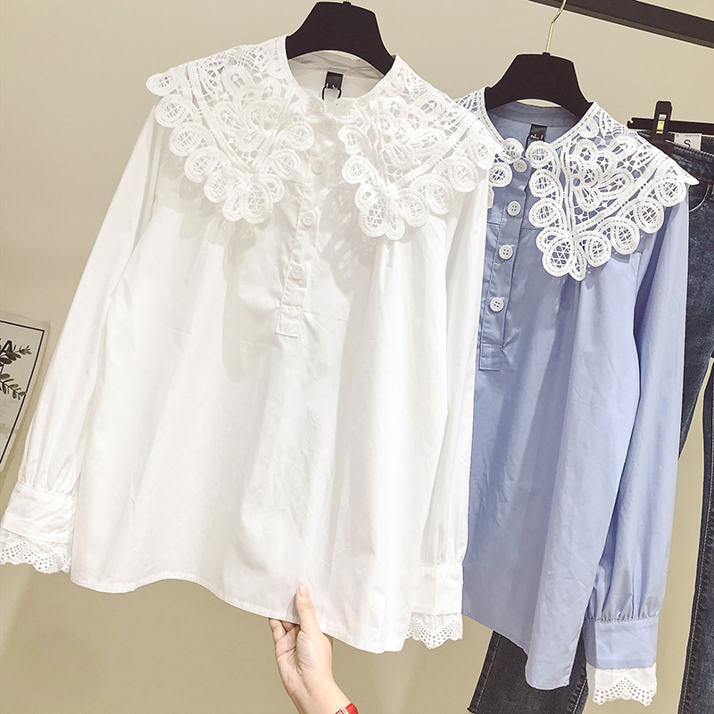 Lace Doll Collar Long Sleeve Shirt