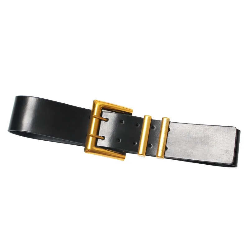 Women's matching skirt leather belt - Black