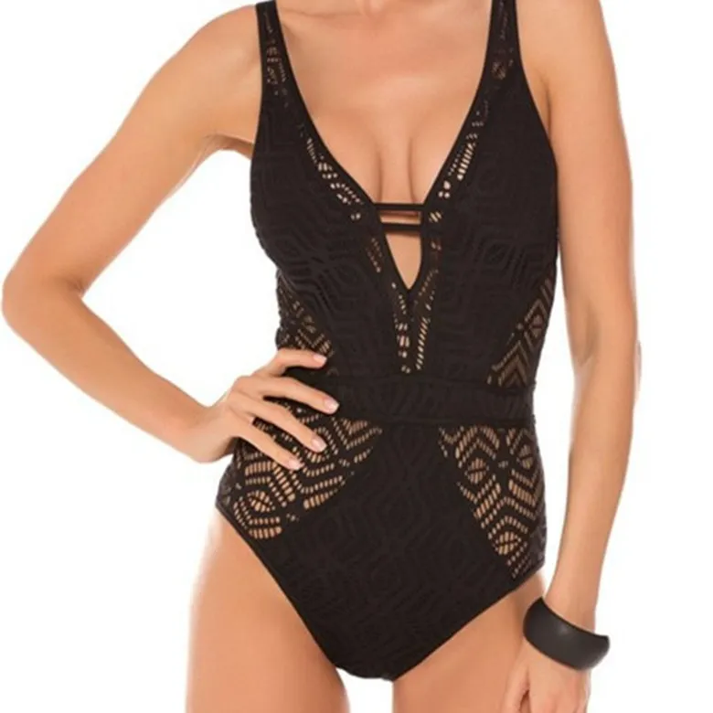 One-piece cut-out swimsuit - Black