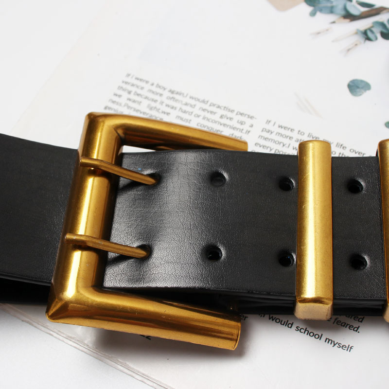 Women's matching skirt leather belt