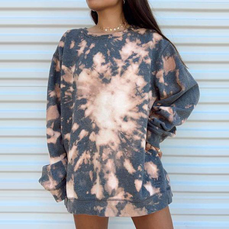 Tie-dye printed long-sleeved shirt