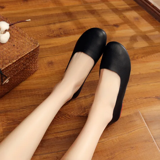 Round Toe Pumps Handmade Flats Black - Shop at LoveMi