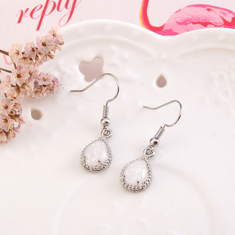 Ladies Fashion Opal Earrings