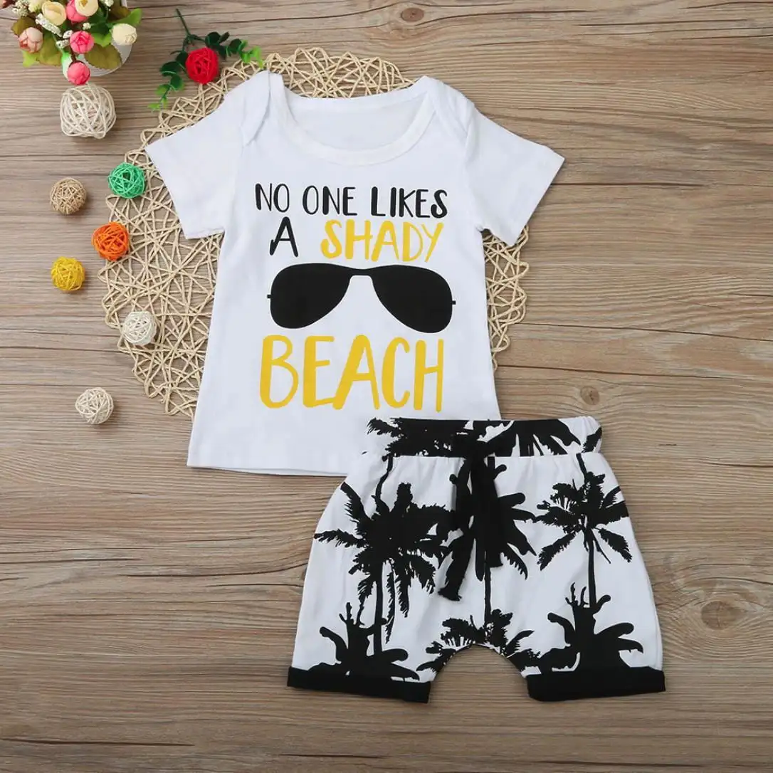Two-piece printed T-shirt shorts
