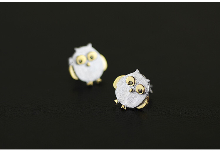 Owl Sterling Silver Earrings