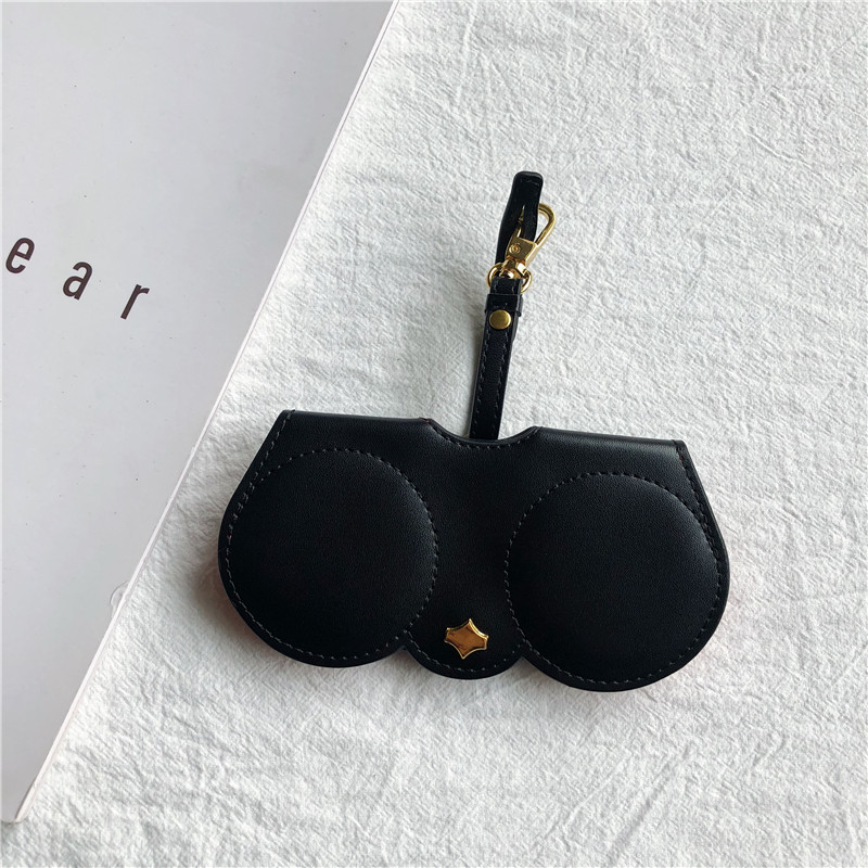 Cute cartoon leather glasses clip Black - Shop at LoveMi