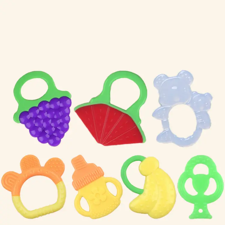 Toddlers Infants Baby Teething Toy Soft Silicone Fruit Teether